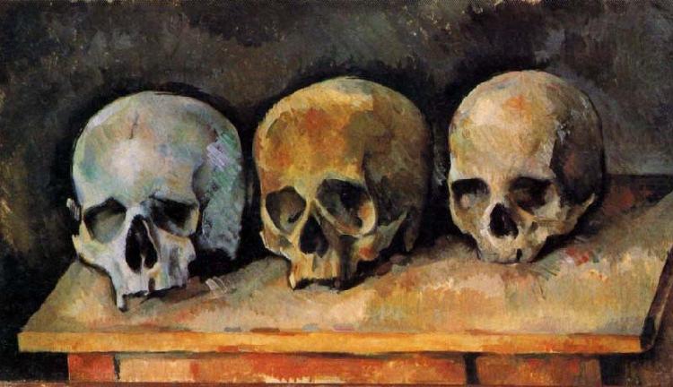 Stilleben, Drei Totenschadel, Paul Cezanne